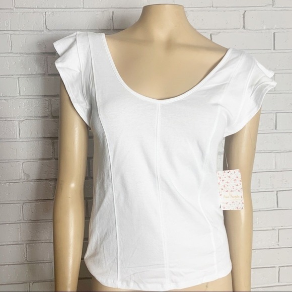 Free People Women's Fleur Ruffled Tank In White - Size Large - Picture 11 of 14